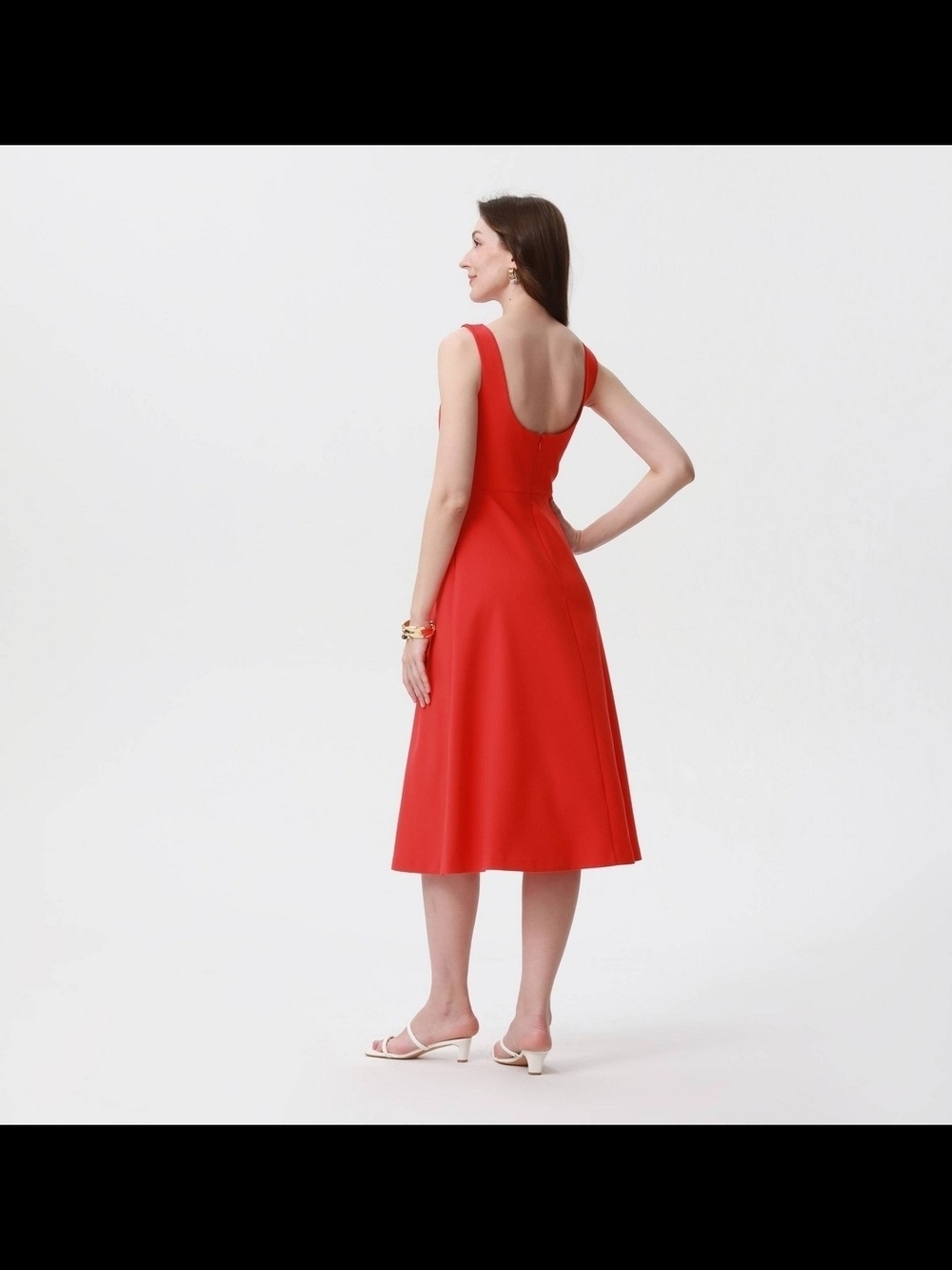 a new day Red Scoop-Back Midi Dress